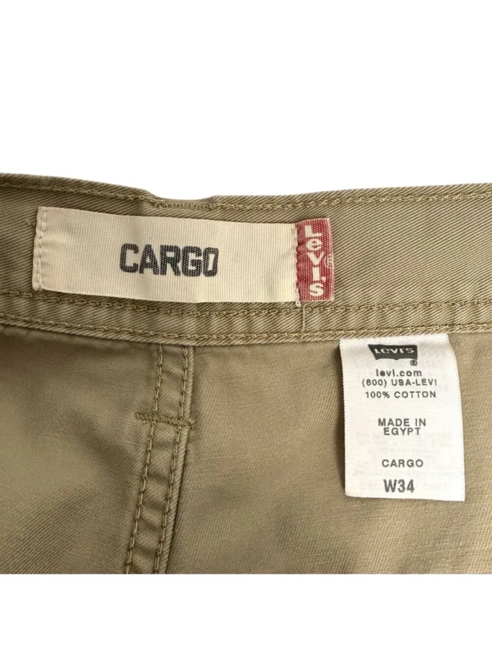 Levi's Mens Cargo Shorts Sz 34 Khaki Tan Utility Pockets Hiking Workwear Casual